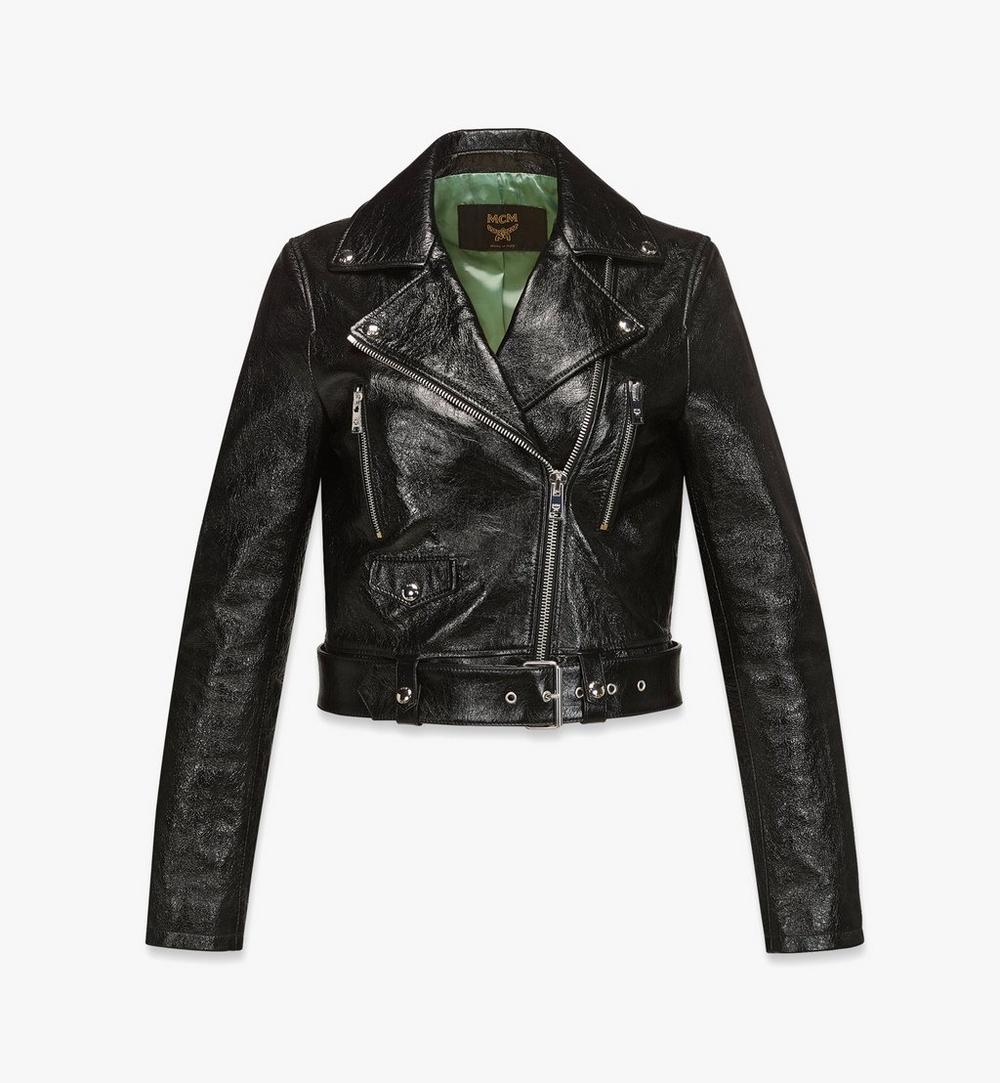 MCMotor Cropped Biker Jacket in Lamb Leather 1